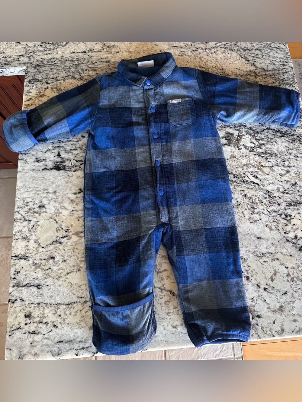 6-12m Columbia Baby Cornell Woods Flannel Buntingsuit